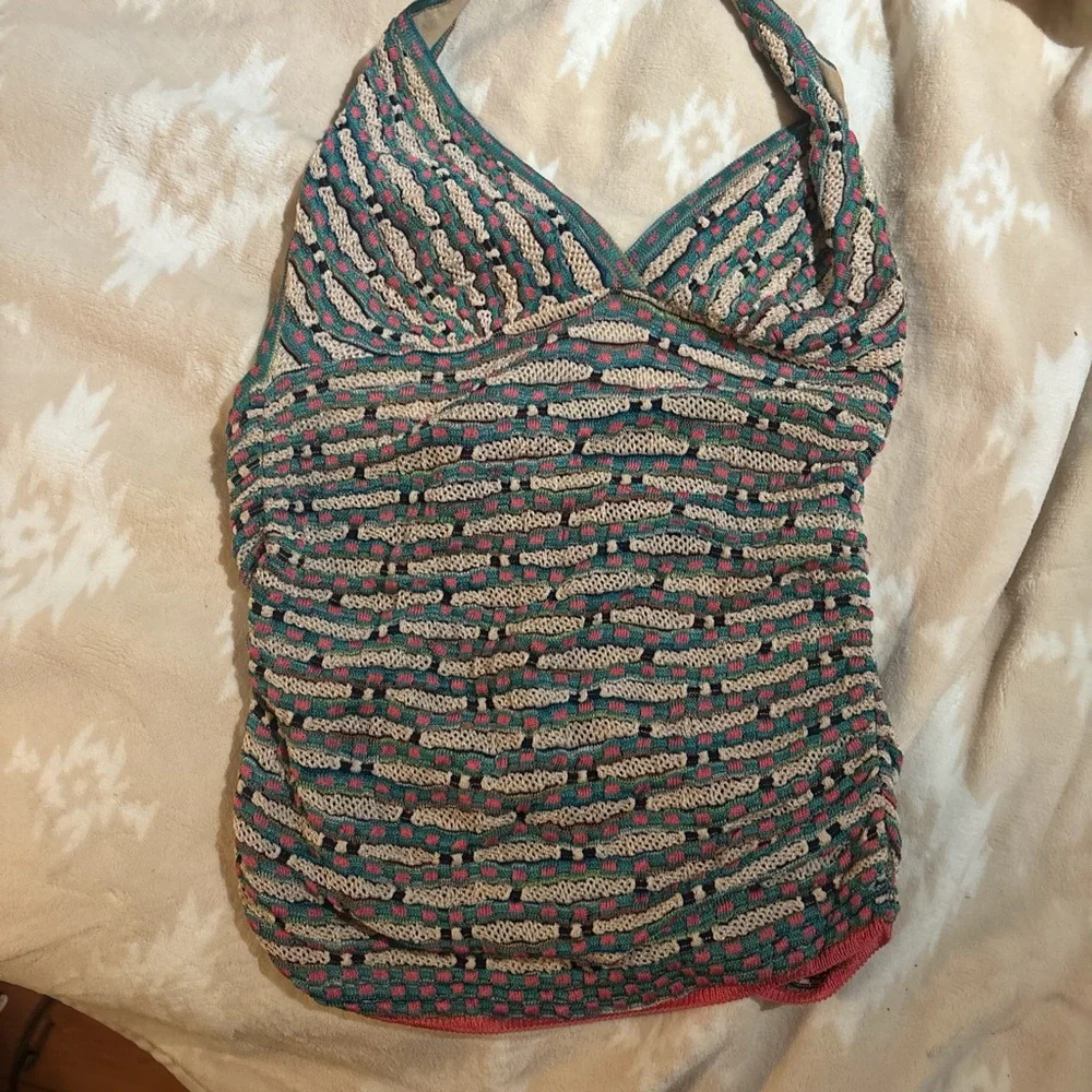 Missoni Textured Multicolor Halter Top - Picture 1 of 7